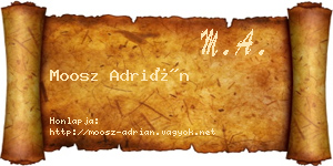Moosz Adrián névjegykártya